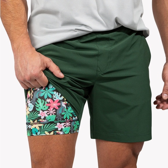 Chubbies The Greeneries Men’s Lined Athletic Shorts | L | Green - Picture 1 of 8